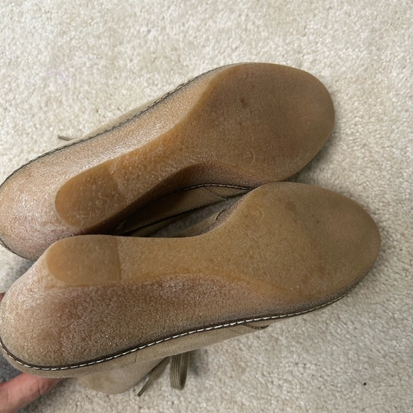 J.Crew Taupe Tan Suede Macallister Wedge Heel Ankle Boots Booties shoe Size? 6.5 - Picture 7 of 8